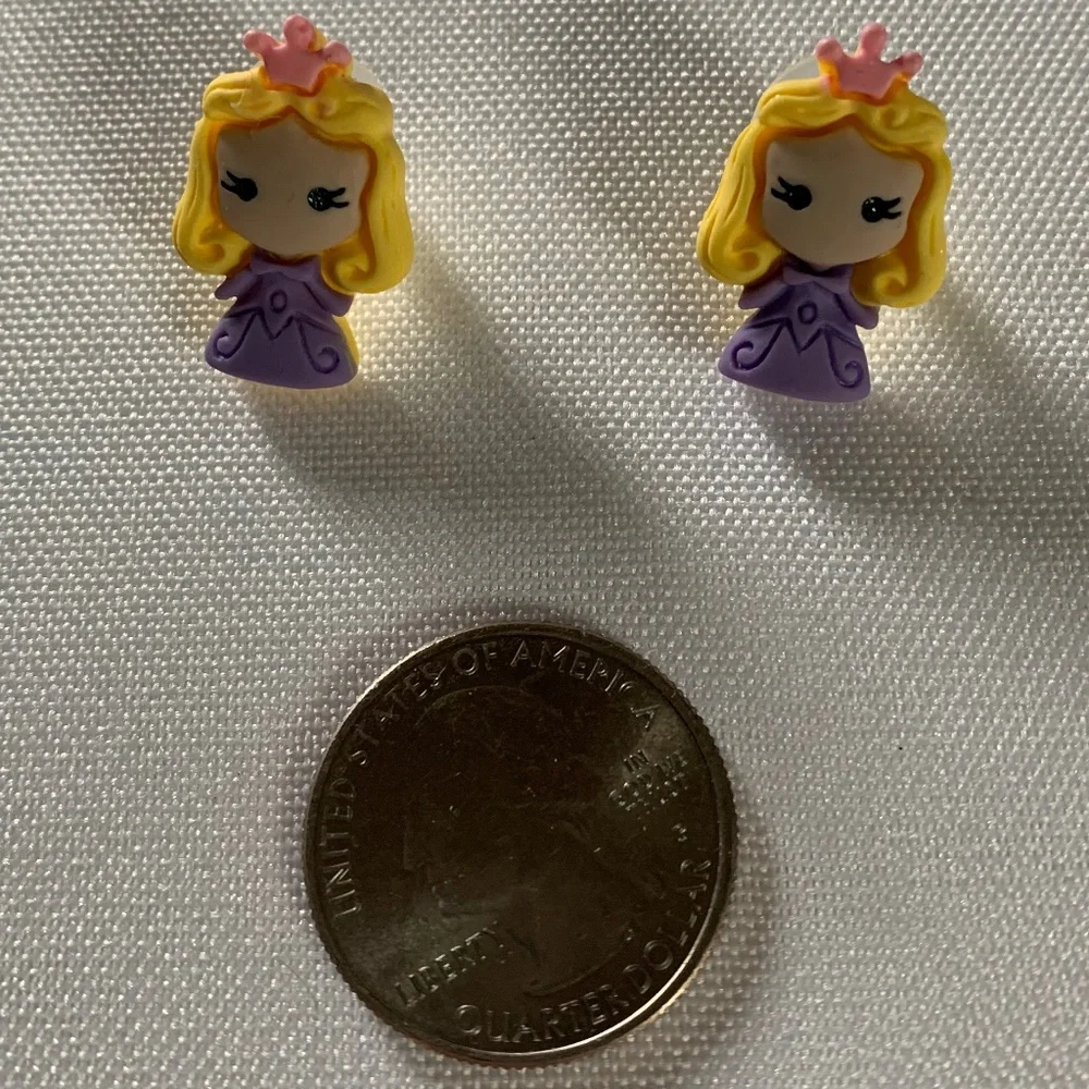 NWT. Handmade Pierced Pretty Princess Earrings for Girls!  For ages 5 and up!